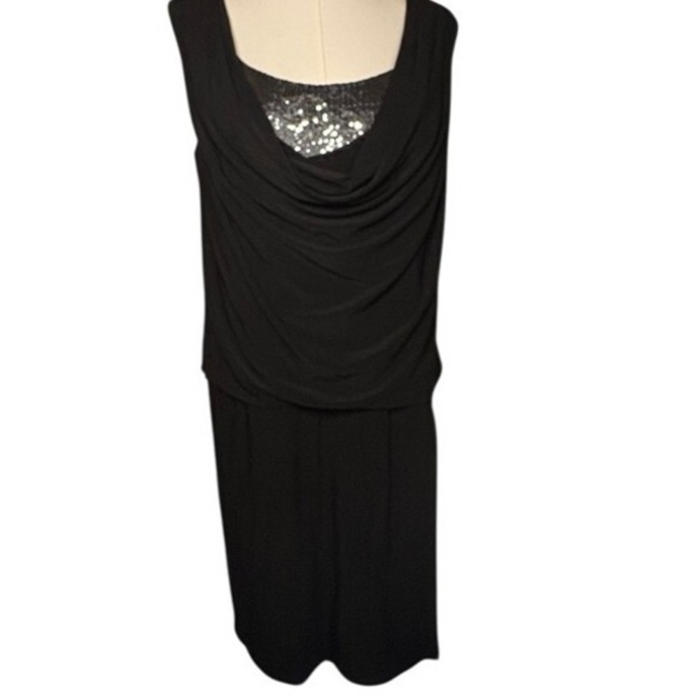 Scarlett Black Sequin Dress Women's L Sleeveless Party Cocktail Evening Occasion
